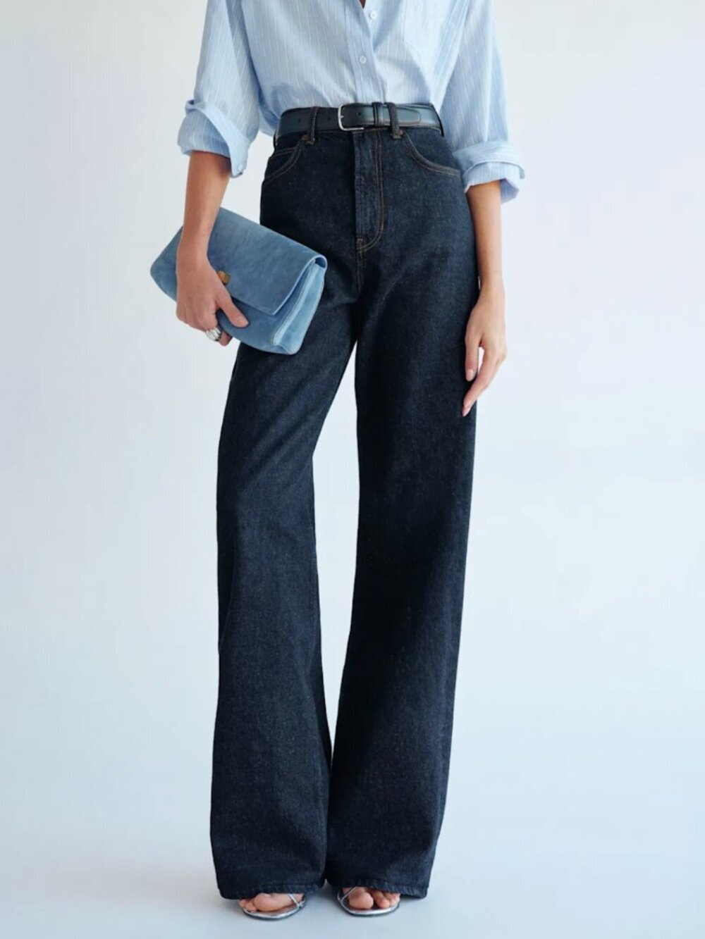 REFORMATION Cary High Rise Slouchy Wide Leg Jeans Ondine NEW NWT
